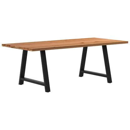 Eettafel rechthoekig 220x100x74 cm massief eikenhout lichtbruin