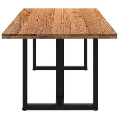Eettafel rechthoekig 220x100x74 cm massief eikenhout lichtbruin