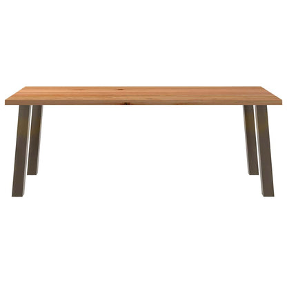 Eettafel rechthoekig 220x100x74 cm massief eikenhout lichtbruin