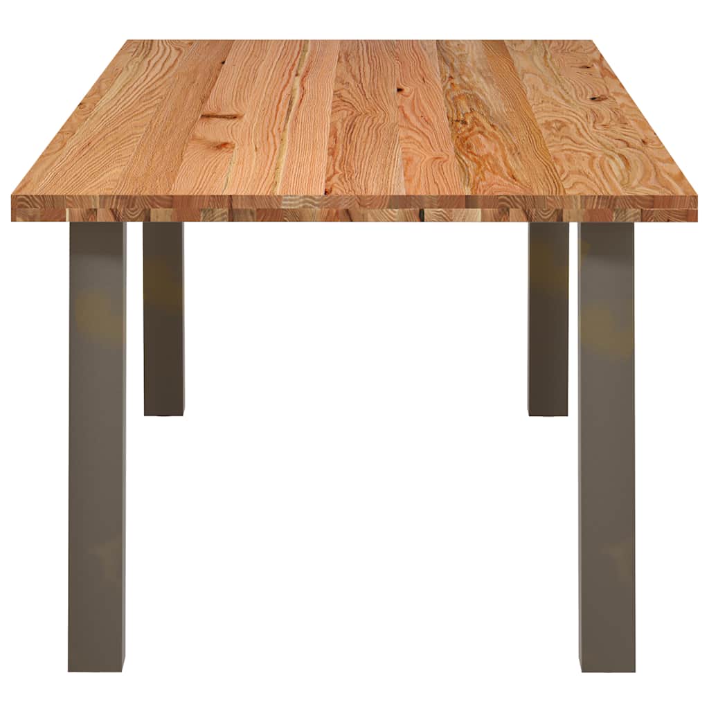 Eettafel rechthoekig 220x100x74 cm massief eikenhout lichtbruin