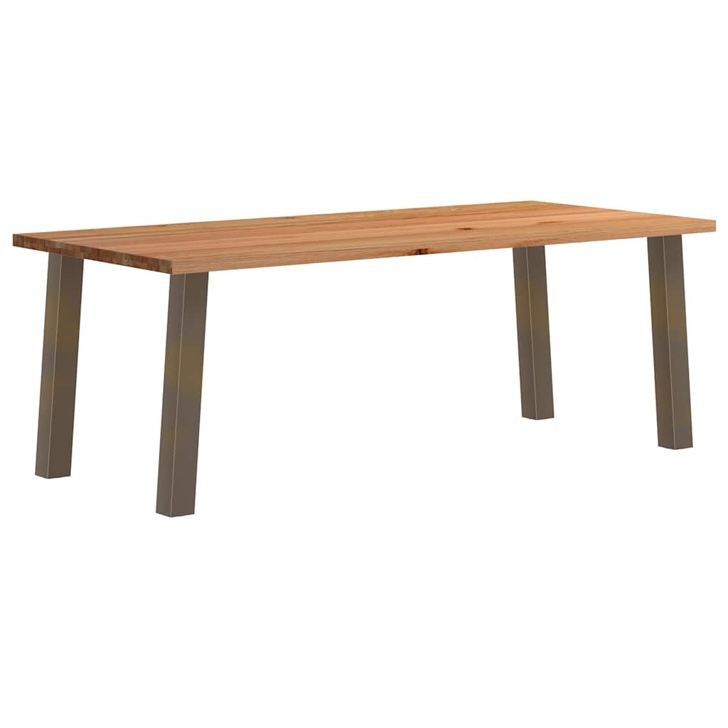 Eettafel rechthoekig 220x100x74 cm massief eikenhout lichtbruin