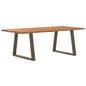Eettafel rechthoekig 220x100x74 cm massief eikenhout lichtbruin