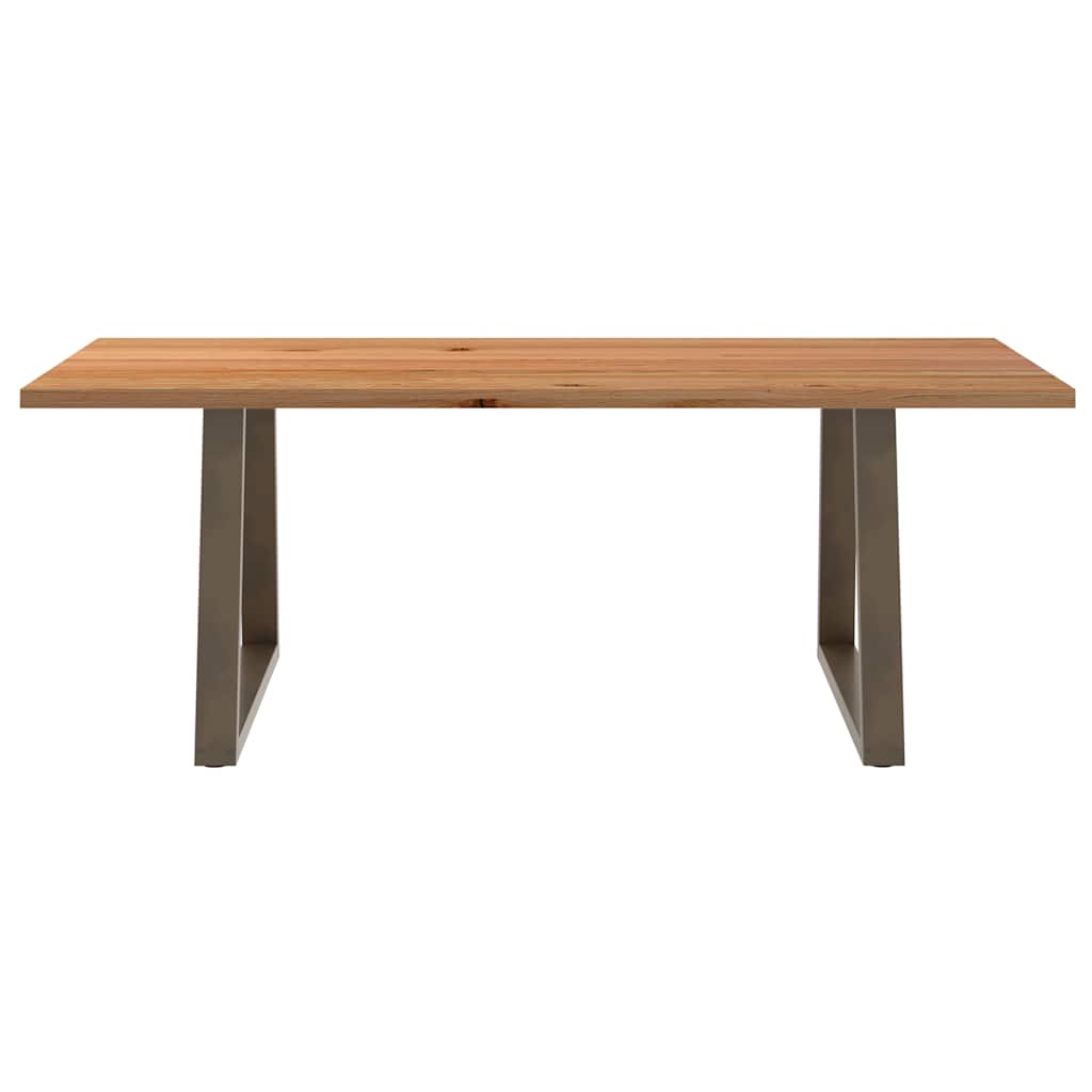 Eettafel rechthoekig 220x100x74 cm massief eikenhout lichtbruin