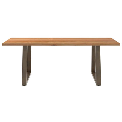 Eettafel rechthoekig 220x100x74 cm massief eikenhout lichtbruin