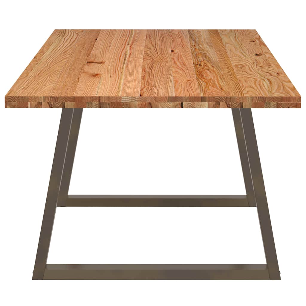 Eettafel rechthoekig 220x100x74 cm massief eikenhout lichtbruin
