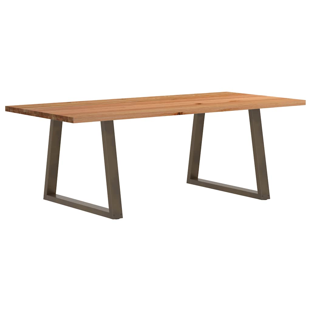 Eettafel rechthoekig 220x100x74 cm massief eikenhout lichtbruin