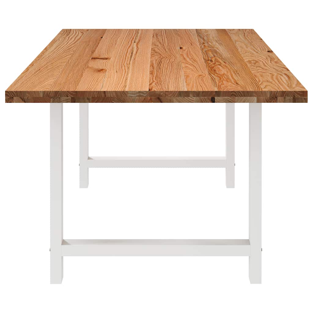 Eettafel rechthoekig 220x100x74 cm massief eikenhout lichtbruin