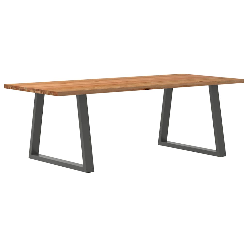 Eettafel rechthoekig 240x100x74 cm massief eikenhout lichtbruin