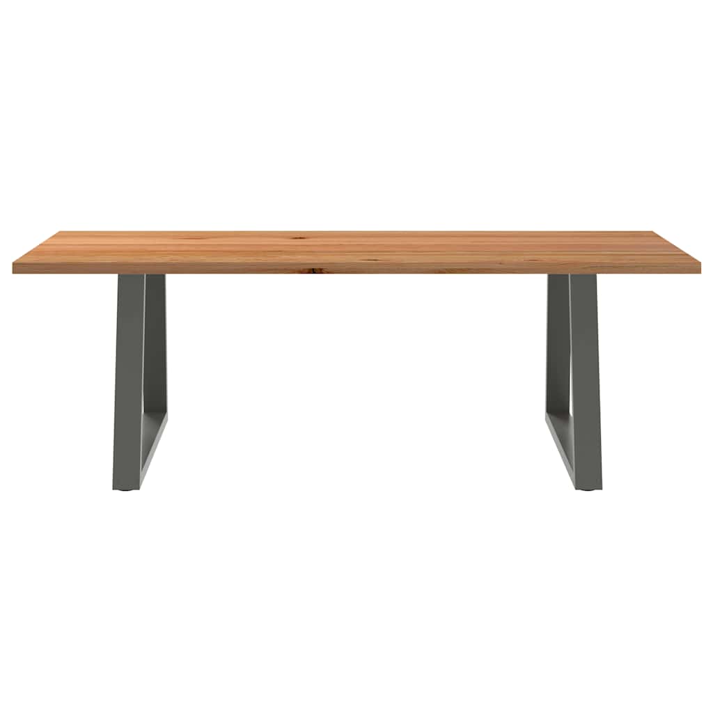 Eettafel rechthoekig 240x100x74 cm massief eikenhout lichtbruin