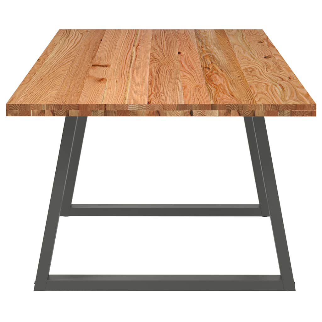 Eettafel rechthoekig 240x100x74 cm massief eikenhout lichtbruin