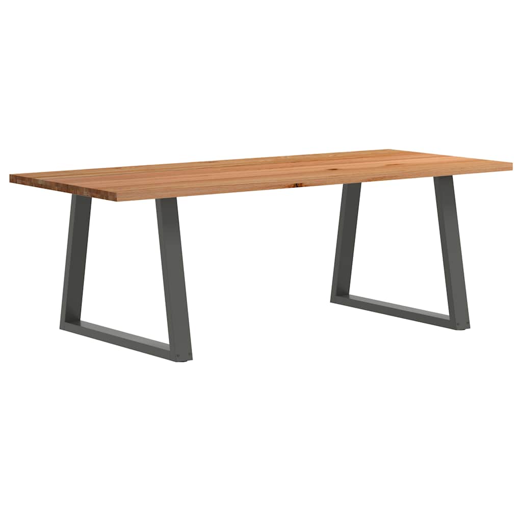 Eettafel rechthoekig 240x100x74 cm massief eikenhout lichtbruin