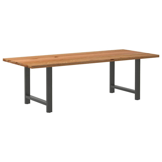 Eettafel rechthoekig 240x100x74 cm massief eikenhout lichtbruin