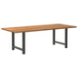 Eettafel rechthoekig 240x100x74 cm massief eikenhout lichtbruin