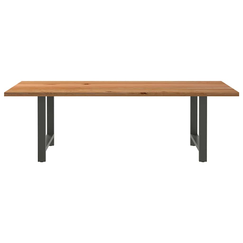 Eettafel rechthoekig 240x100x74 cm massief eikenhout lichtbruin