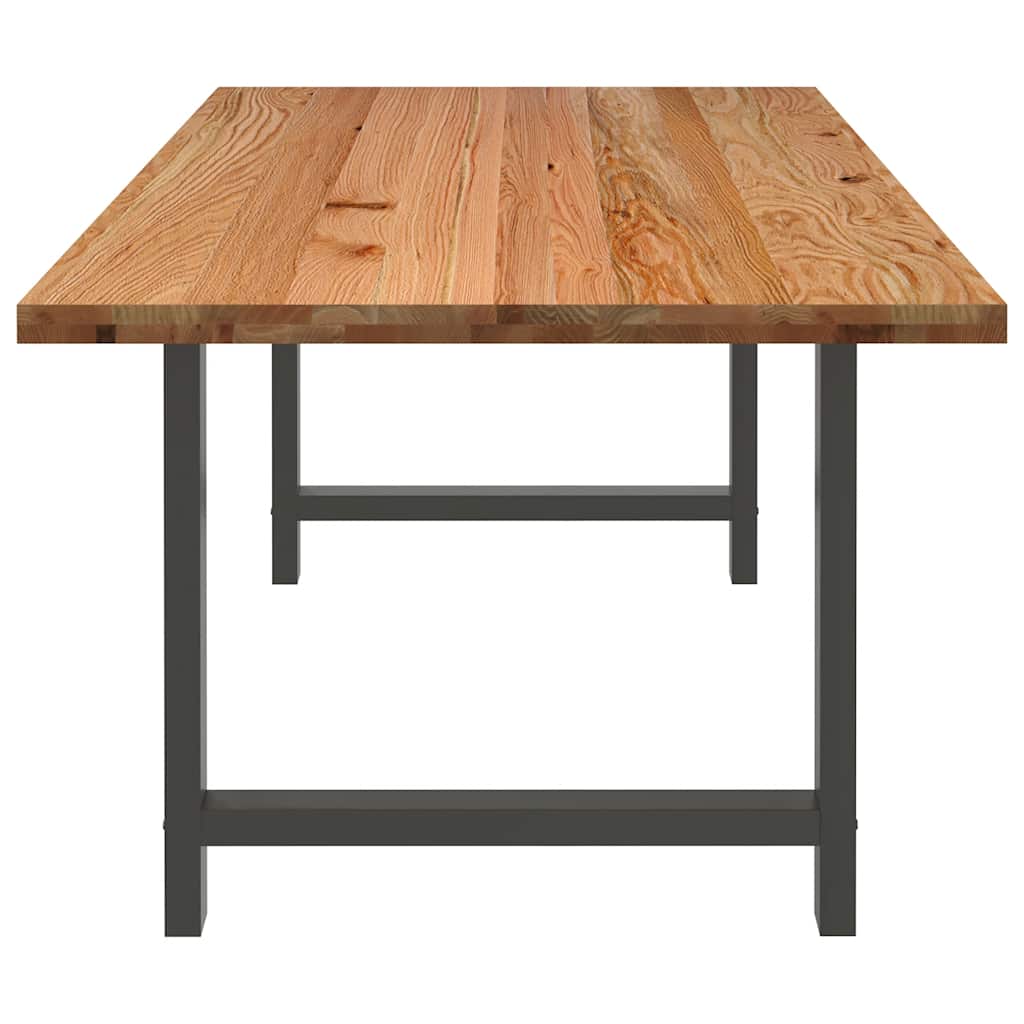 Eettafel rechthoekig 240x100x74 cm massief eikenhout lichtbruin
