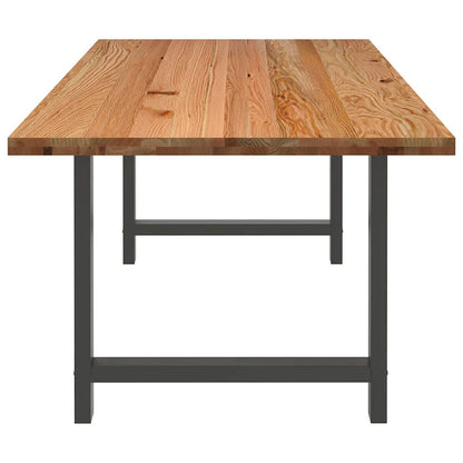 Eettafel rechthoekig 240x100x74 cm massief eikenhout lichtbruin