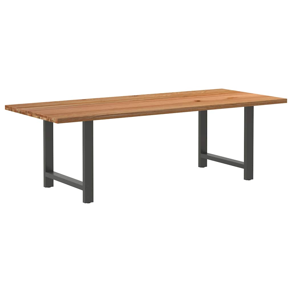 Eettafel rechthoekig 240x100x74 cm massief eikenhout lichtbruin