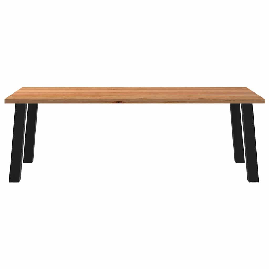 Eettafel rechthoekig 240x100x74 cm massief eikenhout lichtbruin