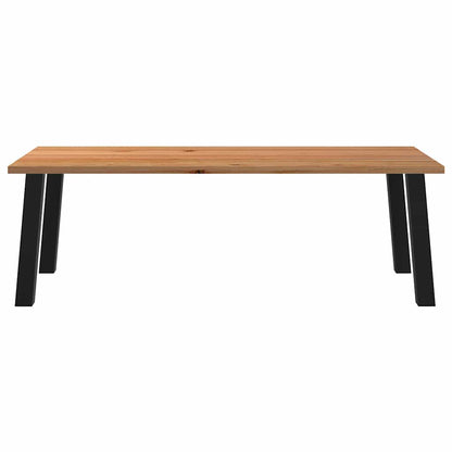 Eettafel rechthoekig 240x100x74 cm massief eikenhout lichtbruin