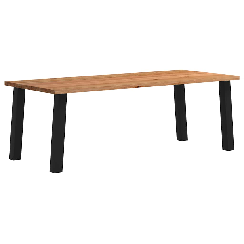 Eettafel rechthoekig 240x100x74 cm massief eikenhout lichtbruin
