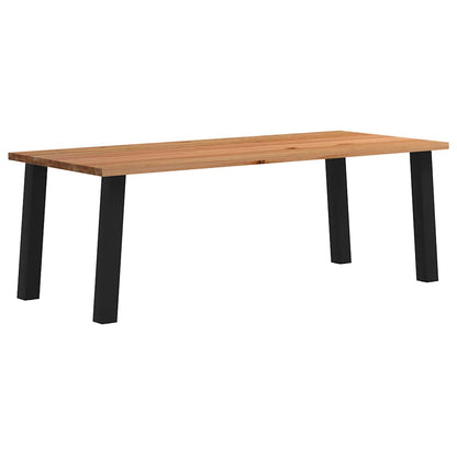 Eettafel rechthoekig 240x100x74 cm massief eikenhout lichtbruin