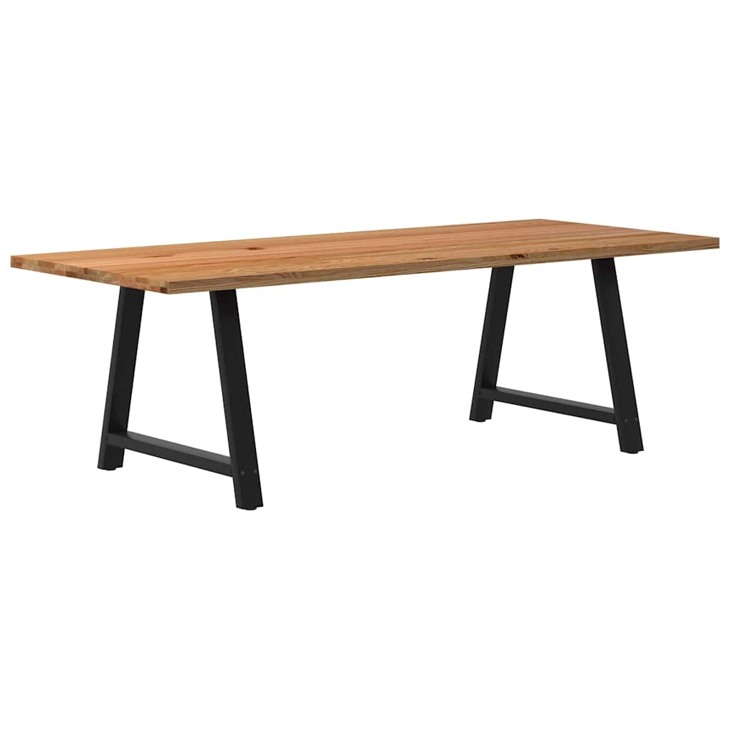 Eettafel rechthoekig 240x100x74 cm massief eikenhout lichtbruin