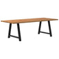 Eettafel rechthoekig 240x100x74 cm massief eikenhout lichtbruin