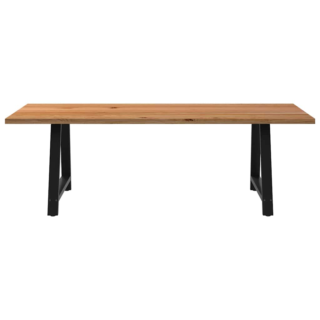 Eettafel rechthoekig 240x100x74 cm massief eikenhout lichtbruin