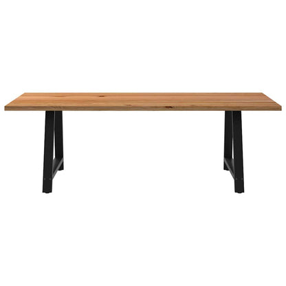 Eettafel rechthoekig 240x100x74 cm massief eikenhout lichtbruin