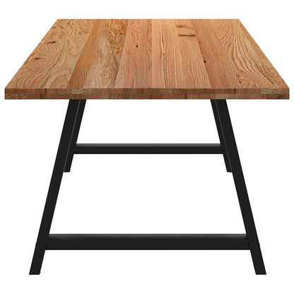 Eettafel rechthoekig 240x100x74 cm massief eikenhout lichtbruin