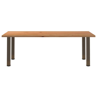 Eettafel rechthoekig 240x100x74 cm massief eikenhout lichtbruin