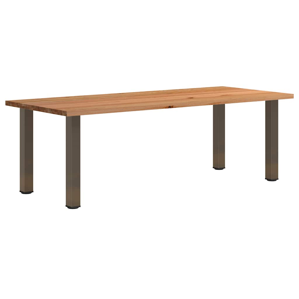 Eettafel rechthoekig 240x100x74 cm massief eikenhout lichtbruin