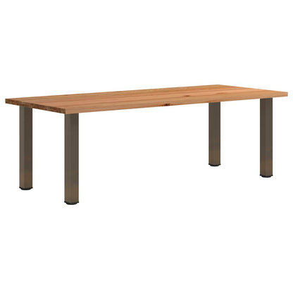 Eettafel rechthoekig 240x100x74 cm massief eikenhout lichtbruin