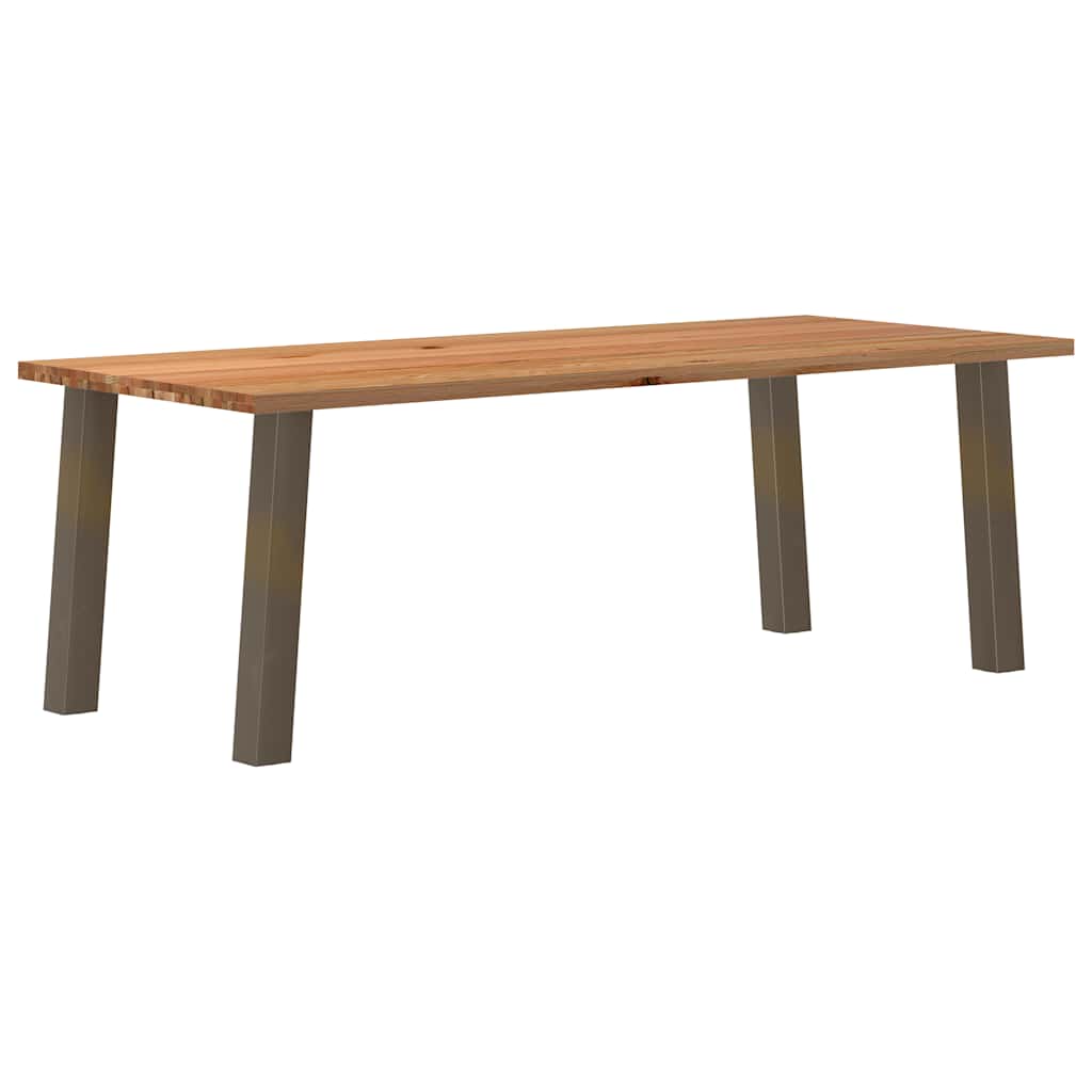 Eettafel rechthoekig 240x100x74 cm massief eikenhout lichtbruin