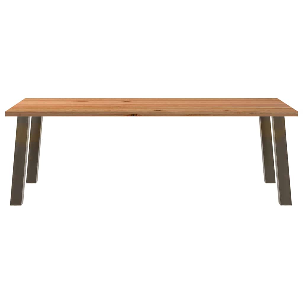Eettafel rechthoekig 240x100x74 cm massief eikenhout lichtbruin