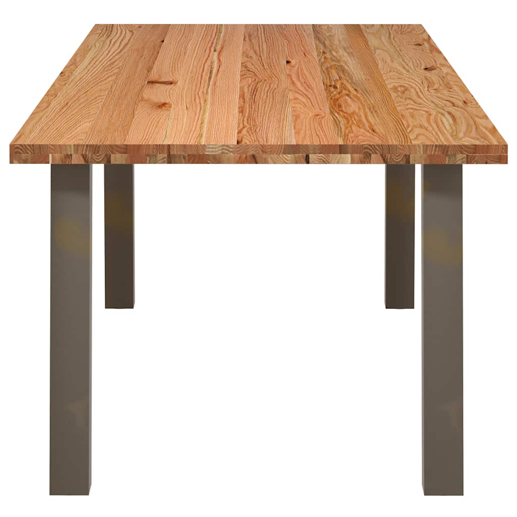 Eettafel rechthoekig 240x100x74 cm massief eikenhout lichtbruin