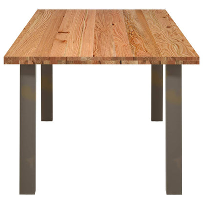 Eettafel rechthoekig 240x100x74 cm massief eikenhout lichtbruin