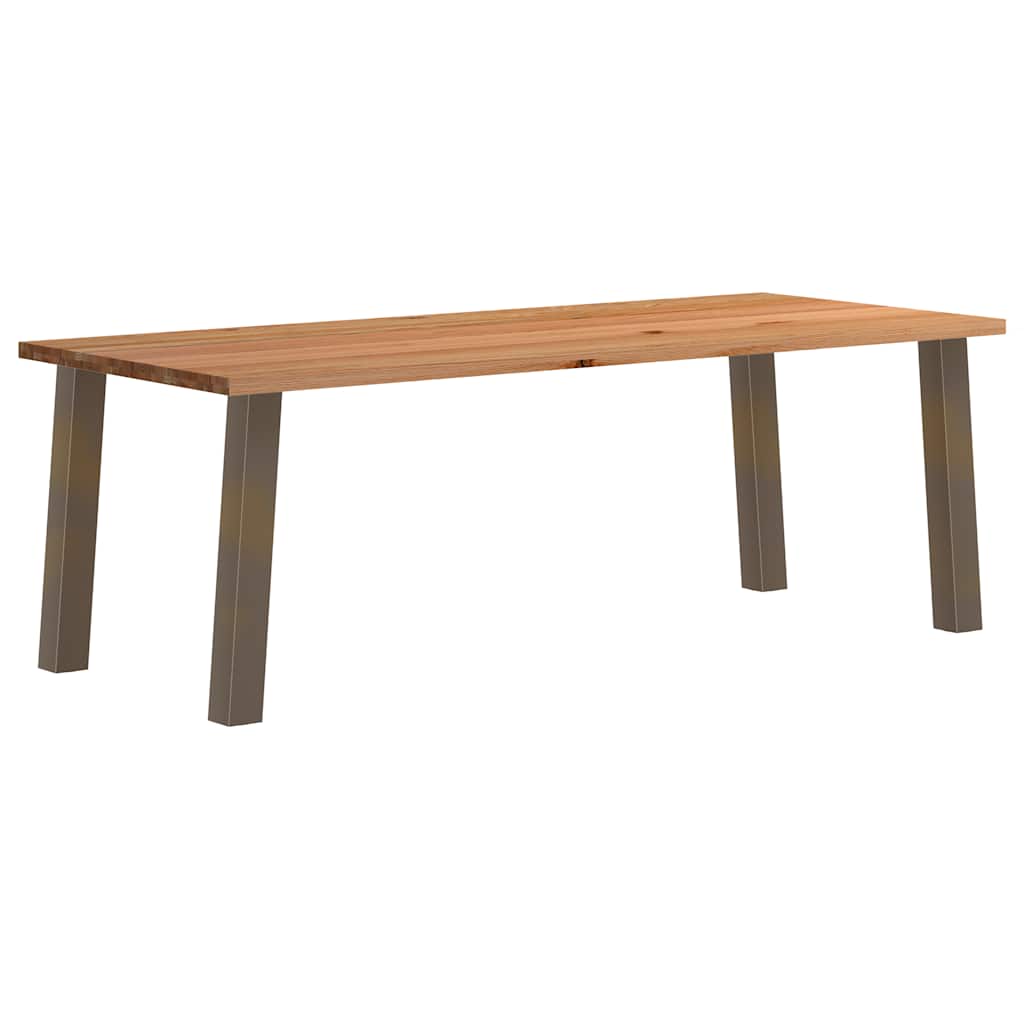 Eettafel rechthoekig 240x100x74 cm massief eikenhout lichtbruin