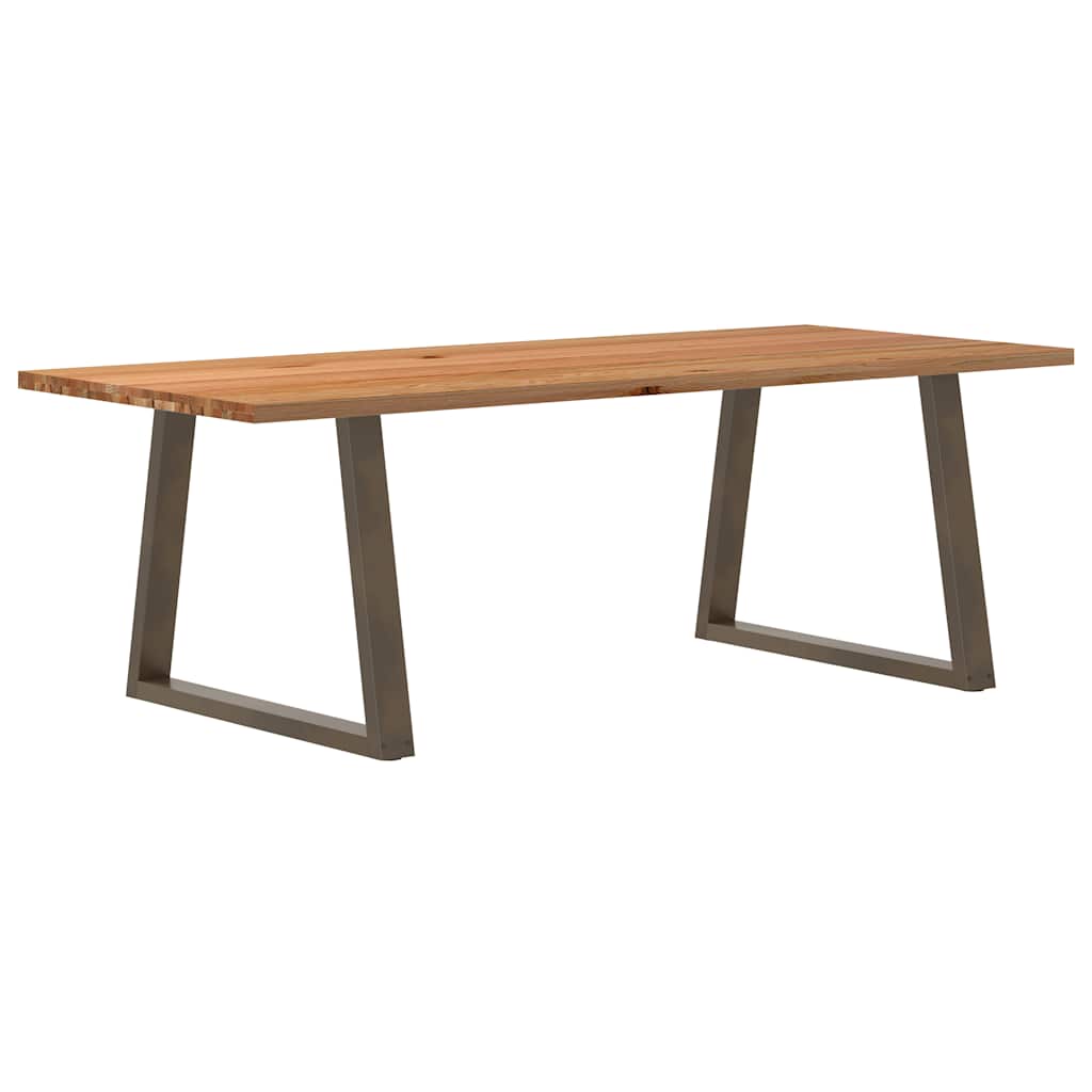 Eettafel rechthoekig 240x100x74 cm massief eikenhout lichtbruin