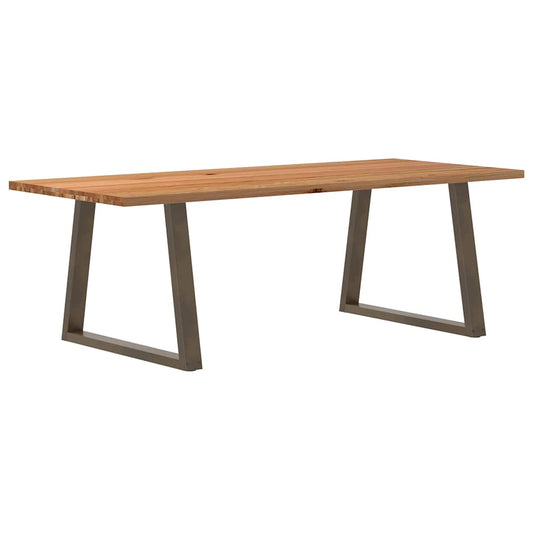 Eettafel rechthoekig 240x100x74 cm massief eikenhout lichtbruin
