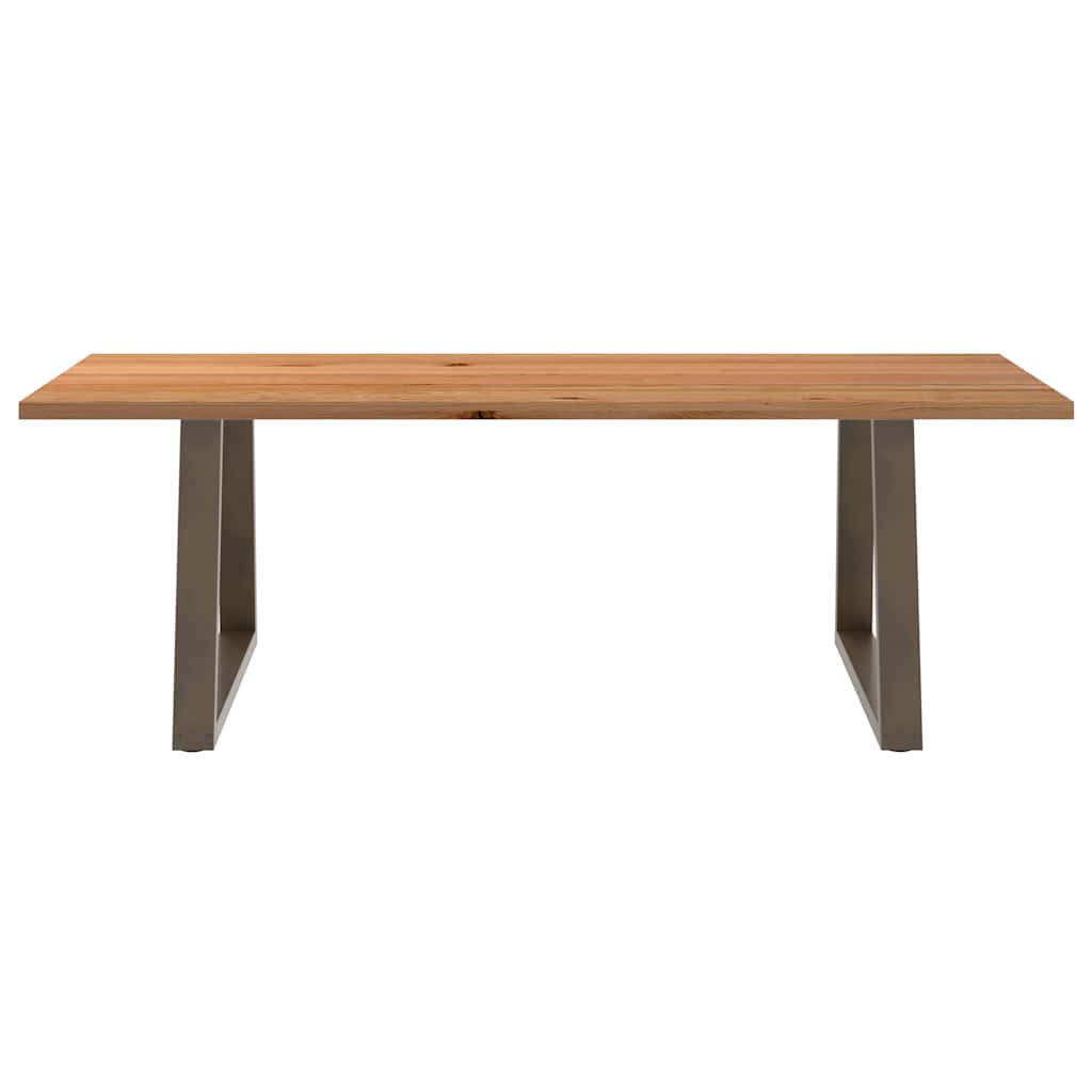 Eettafel rechthoekig 240x100x74 cm massief eikenhout lichtbruin