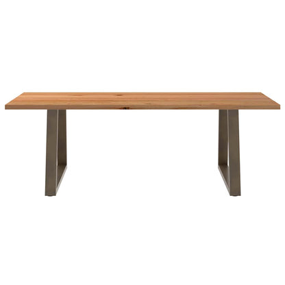 Eettafel rechthoekig 240x100x74 cm massief eikenhout lichtbruin