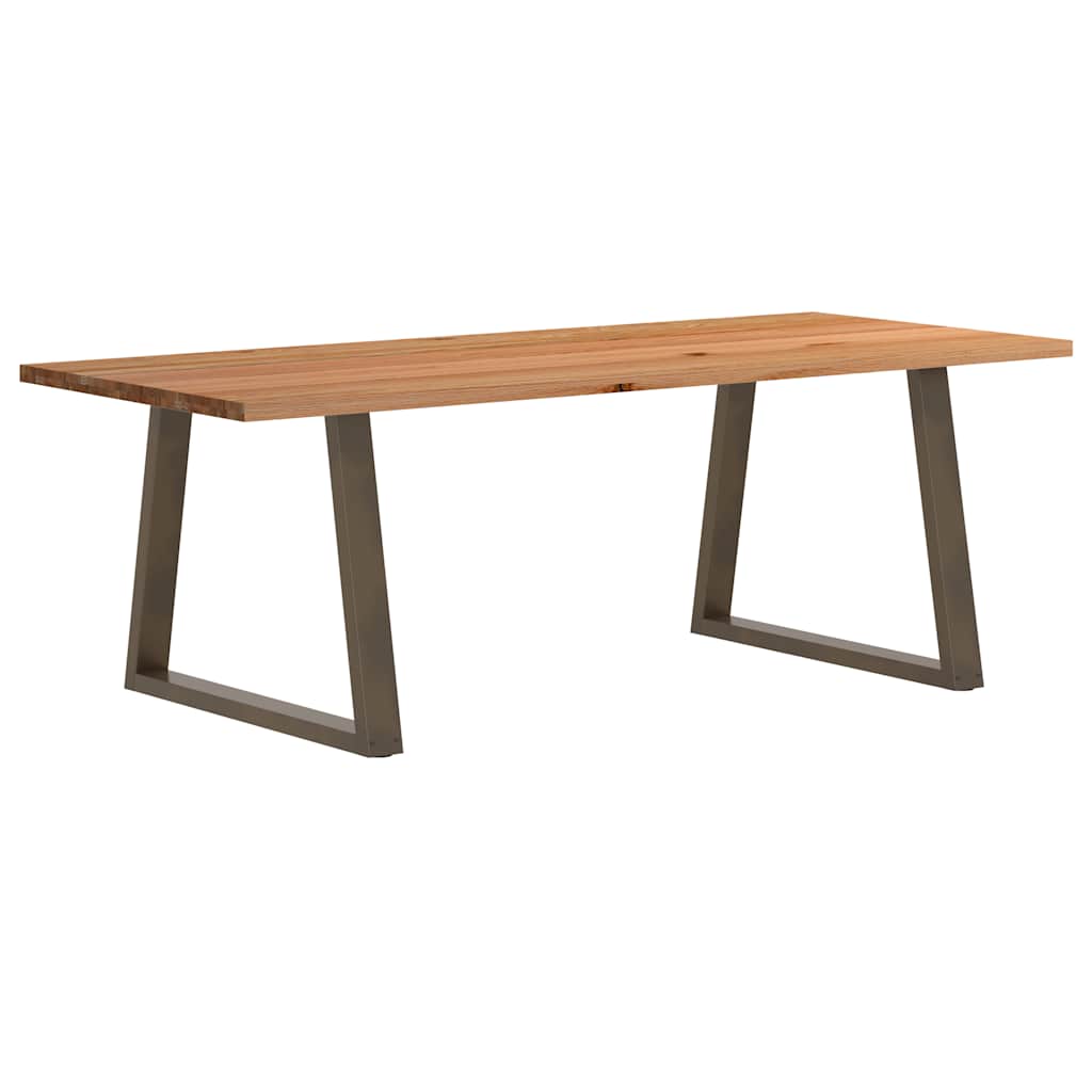 Eettafel rechthoekig 240x100x74 cm massief eikenhout lichtbruin
