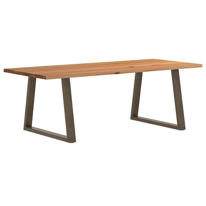 Eettafel rechthoekig 240x100x74 cm massief eikenhout lichtbruin