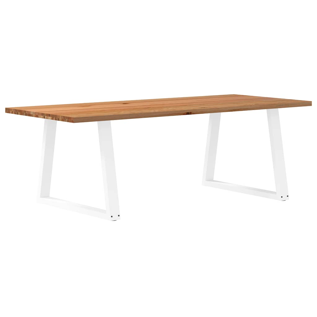 Eettafel rechthoekig 240x100x74 cm massief eikenhout lichtbruin