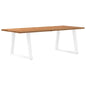 Eettafel rechthoekig 240x100x74 cm massief eikenhout lichtbruin