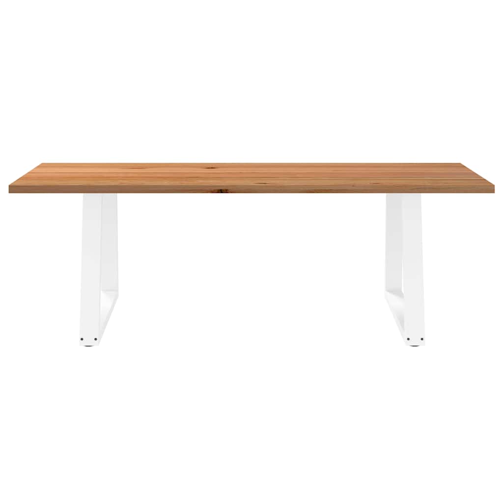 Eettafel rechthoekig 240x100x74 cm massief eikenhout lichtbruin