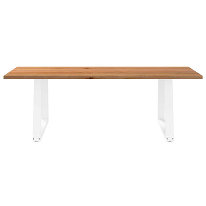 Eettafel rechthoekig 240x100x74 cm massief eikenhout lichtbruin