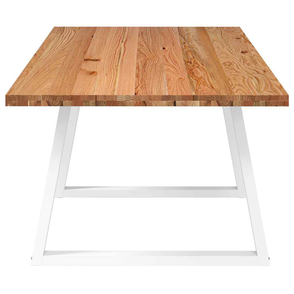Eettafel rechthoekig 240x100x74 cm massief eikenhout lichtbruin