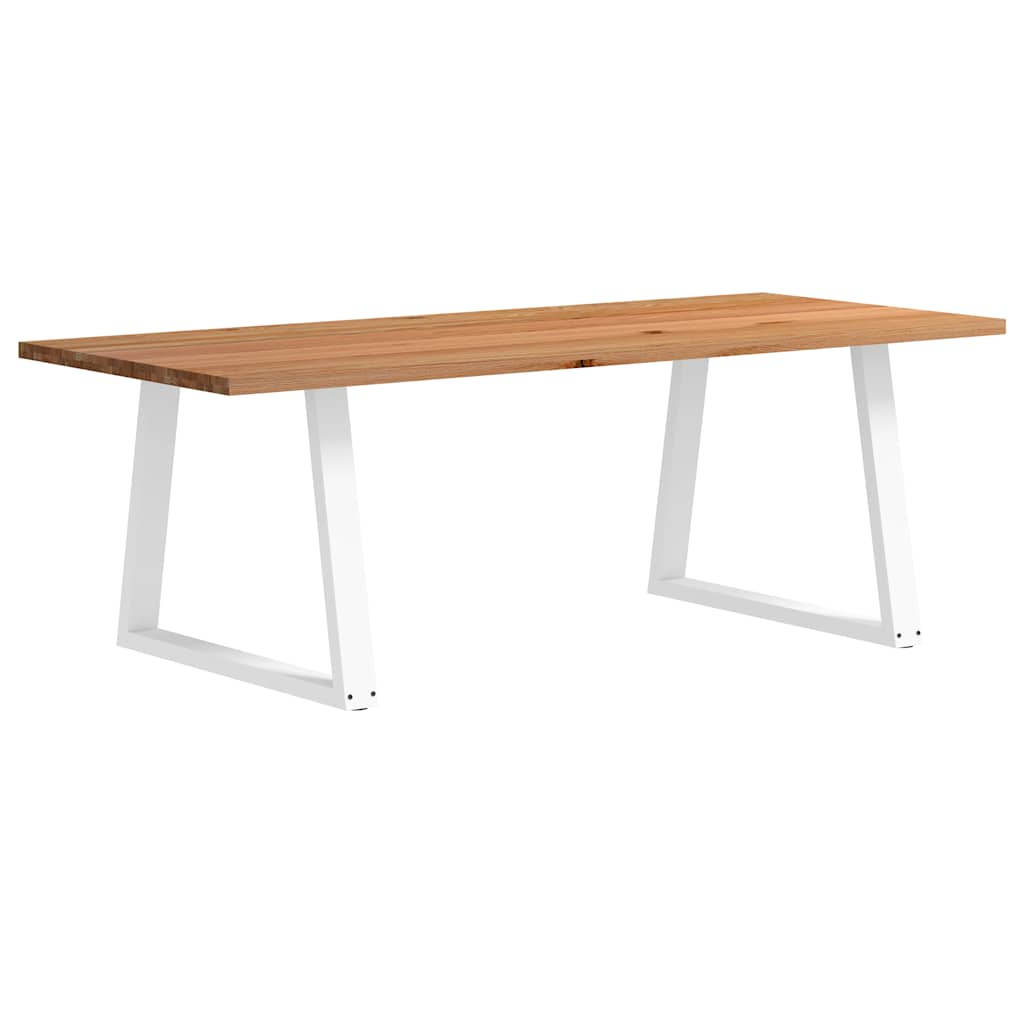 Eettafel rechthoekig 240x100x74 cm massief eikenhout lichtbruin